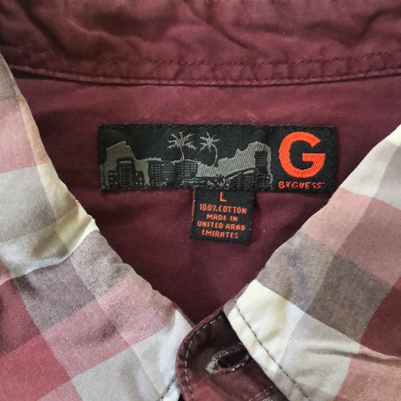 Burgundy long sleeve button up shirt - Picture 4 of 4